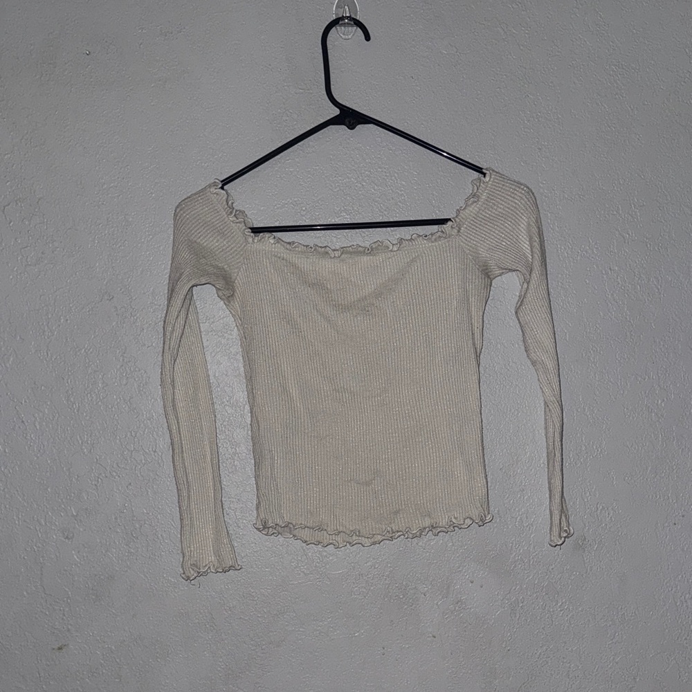 Better Be White Ribbed Long Sleeve Top
